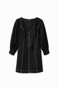 Korte slim fit jurk met ritssluiting - BLACK - XL