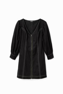 Korte slim fit jurk met ritssluiting - BLACK - M