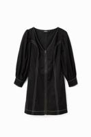 Korte slim fit jurk met ritssluiting - BLACK - XL