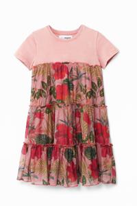 T-shirtjurk met bloemenprint - RED - 3/4