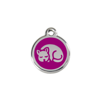 Kitten Purple roestvrijstalen kattenpenning small/klein dia. 2 cm - RedDingo