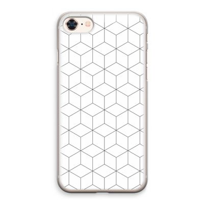 Zwart-witte kubussen: iPhone 8 Transparant Hoesje