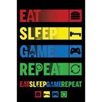 Poster Eat Sleep Game Repeat 61x91,5cm - thumbnail