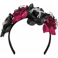 Boland Tiara Halloween Dames Polyester Zwart/rood One-size - thumbnail