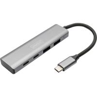 Digitus DA-70245 USB 3.1 Gen 1-hub 4 poorten Met aluminium behuizing Donkergrijs