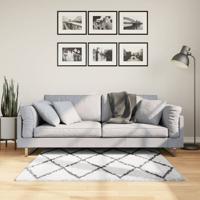 VidaXL Vloerkleed pamplona shaggy hoogpolig 120x170 cm crème en zwart