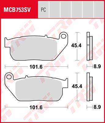 TRW Remblokken, en remschoenen voor de moto, MCB753PC Allround organisch/carbon