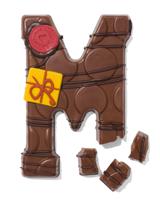 051 Handgedecoreerde Chocoladeletter Melk M 180g