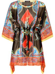 Dolce & Gabbana caftan à imprimé Carretto - Noir