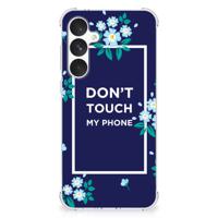 Samsung Galaxy A55 Anti Shock Case Flowers Blue DTMP - thumbnail