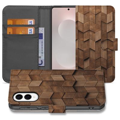 Book Style Case voor Samsung Galaxy S25 Edge Wooden Cubes Book Style Case voor Samsung Galaxy S25 Edge Wooden Cubes