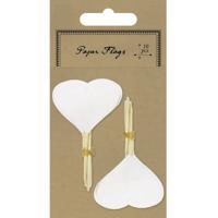 Rayher hobby blanco cocktailprikkers - bruiloft hartjes - 10x stuks - Huwelijk versiering