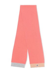 Moncler Enfant écharpe colour block à patch logo - Rose