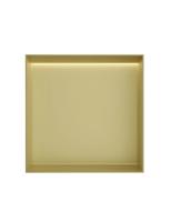 Hotbath &MORE Inbouwnis 30x30x10cm frameless + LED Geborsteld Messing PVD