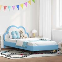 Bedframe voor kinderen met hoofdbord Blauw 90 x 190 cm PU