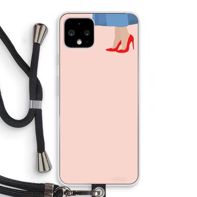 High heels: Pixel 4 Transparant Hoesje met koord