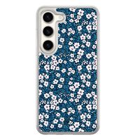 Samsung Galaxy S23 hybride hoesje - Bloemenpracht blauw