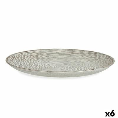 Tafeldecoratie Spiraal Wit Hout MDF 34,5 x 3 x 34,5 cm (6 Stuks)