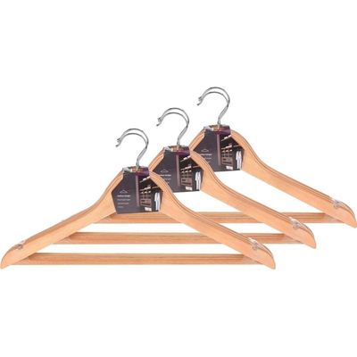 9x Houten kledinghangers