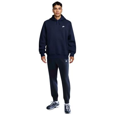 Nike Sportswear Club Fleece Joggingpak Hooded Donkerblauw Wit Nike Sportswear Club Fleece Joggingpak Hooded Donkerblauw Wit