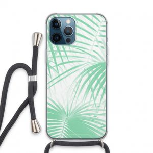 Palmbladeren: iPhone 13 Pro Max Transparant Hoesje met koord