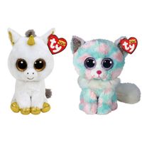 Ty - Knuffel - Beanie Boo's - Pegasus Unicorn & Opal Cat