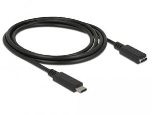 Delock USB-kabel USB 3.2 Gen1 (USB 3.0 / USB 3.1 Gen1) USB-C stekker, USB-C bus 1.50 m Zwart 85534