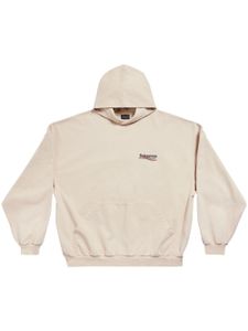 Balenciaga hoodie en coton à logo brodé - Tons neutres