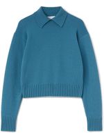 Jil Sander polo-collar cashmere jumper - Bleu - thumbnail