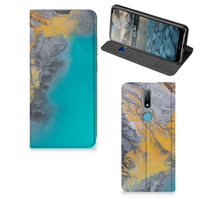 Nokia 2.4 Standcase Marble Blue Gold