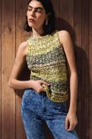 Multicolour gehaakt T-shirt - GREEN - XL