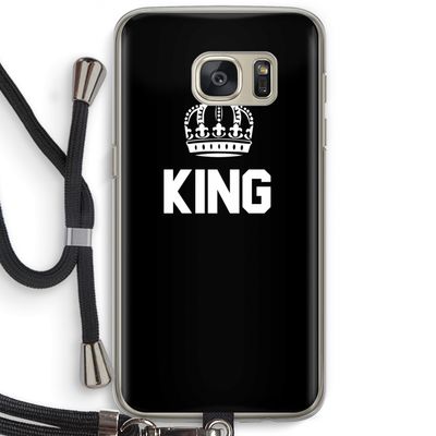 King zwart: Samsung Galaxy S7 Transparant Hoesje met koord