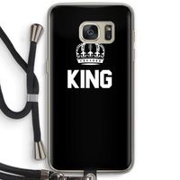King zwart: Samsung Galaxy S7 Transparant Hoesje met koord