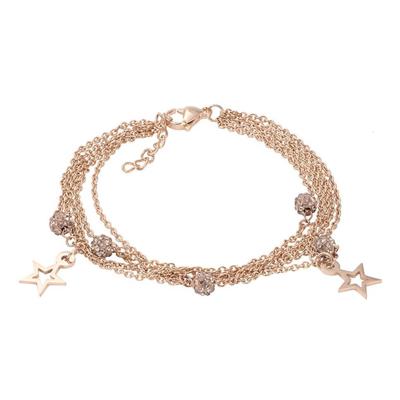 iXXXi Schakel Armband Chain Ball Star Rosé