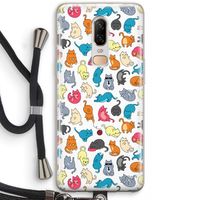 Kleurrijke katten: OnePlus 6 Transparant Hoesje met koord