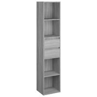 The Living Store Boekenkast - Grijs Sonoma Eiken - 36x30x171cm - 4 vakken en 2 lades - thumbnail