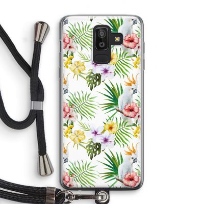 Gele kuif: Samsung Galaxy J8 (2018) Transparant Hoesje met koord