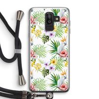 Gele kuif: Samsung Galaxy J8 (2018) Transparant Hoesje met koord