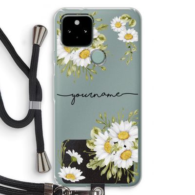 Daisies: Pixel 5 Transparant Hoesje met koord