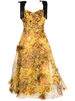 Marchesa Notte robe Foiled Garden - Or