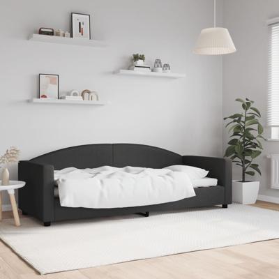 Slaapbank 80x200 cm stof zwart