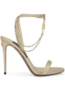 Dolce & Gabbana Keira 105mm padlock-detail sandals - Or