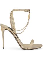 Dolce & Gabbana Keira 105mm padlock-detail sandals - Or - thumbnail