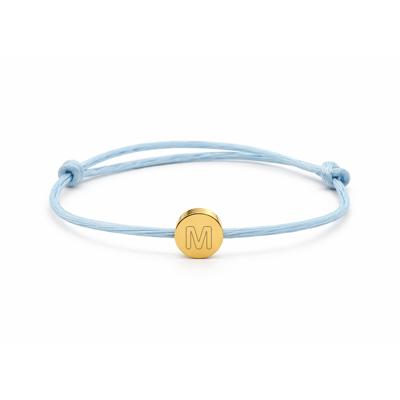 Kindercollectie armband initiaal rondje - Stainless steel - Goud