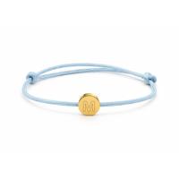 Kindercollectie armband initiaal rondje - Stainless steel - Goud