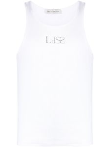 Ludovic de Saint Sernin rhinestone-logo tank top - Blanc