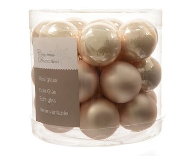 24 Glazen balletjes 25 mm parel - Decoris