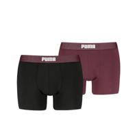 Puma Boxershorts Mesh Waistband 2-pack Black / Burgundy-L