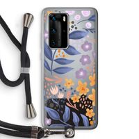 Flowers with blue leaves: Huawei P40 Pro Transparant Hoesje met koord