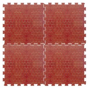 16x stuks Foam puzzelmat zwembadtegels/fitnesstegels terracotta tegeltjes 50 x 50 cm